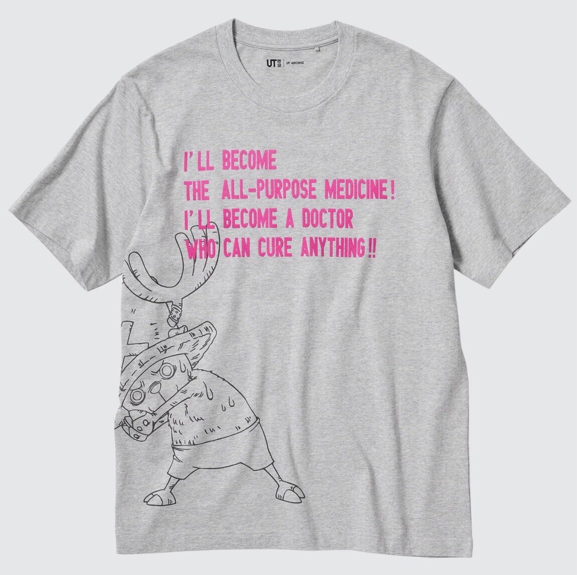ONE PIECE Tony Tony Chopper Gray UT Archive Uniqlo T Shirt Sz XXL New