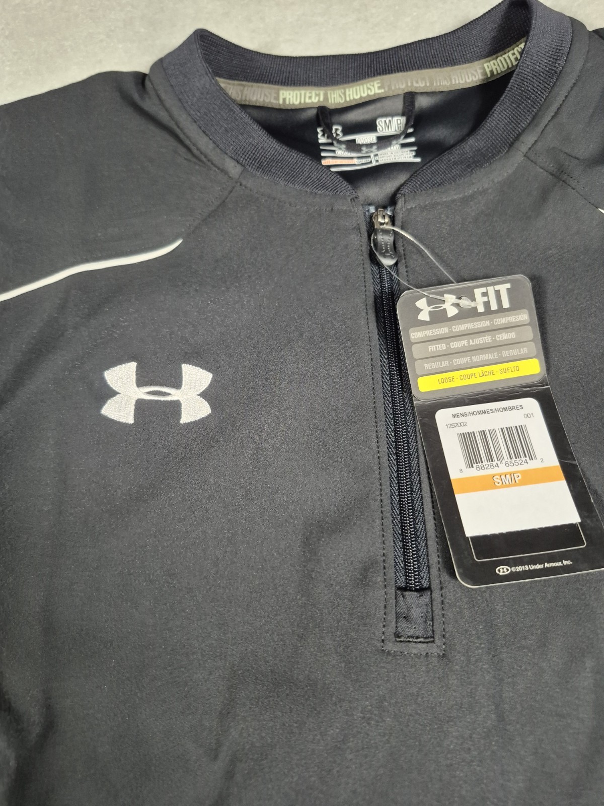 Under Armour Mens Size Small Allseason 3/4 zip Black Short Sleeve Windshirt gallery