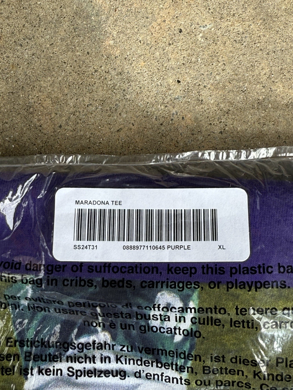 Supreme Maradona Tee Purple SS24T31 SIZE XL EXTRA LARGE gallery