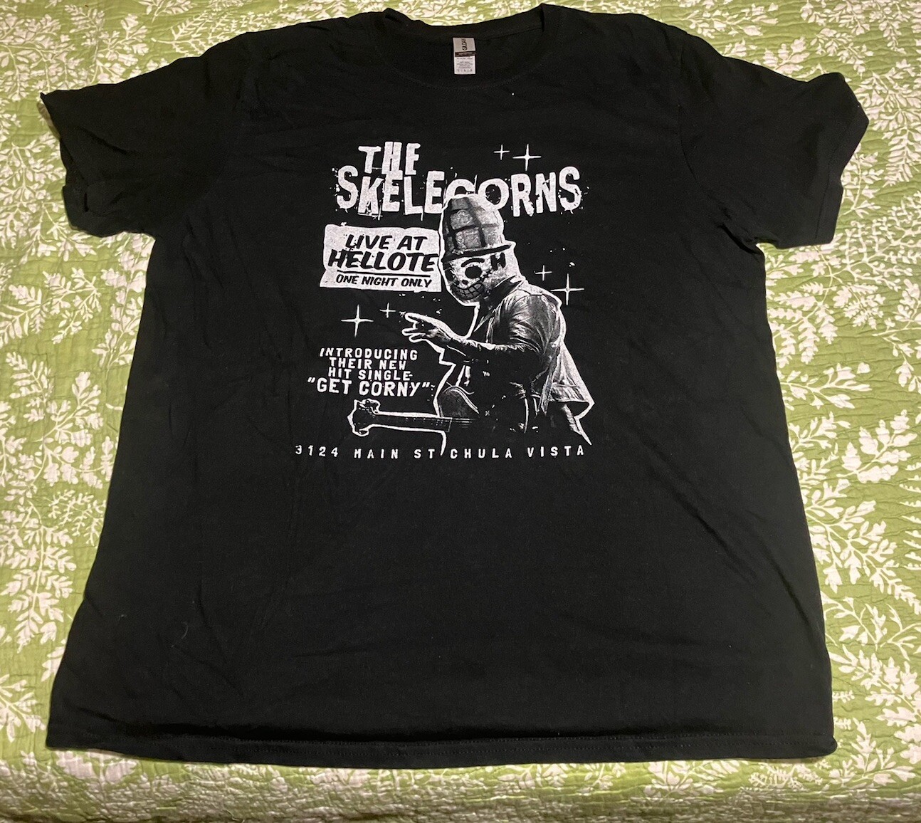 The Skelecorns; Live At Hellote Tee Shirt - Rare One Show Only - Hit “Get Corny” gallery
