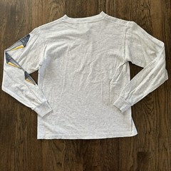 Adidas Vintage 2000’s Boys Teens Medium T-Shirt Gray Grey LS Adidas Graphic