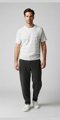 PETER MILLAR Men’s LARGE Colt Short Sleeve Striped T-Shirt Summer Ivory NEW $160