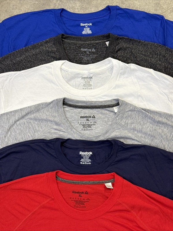 Reebok Men's Short Sleeve 6 Pack New T-Shirt, Size XL (6 Colors Pack)