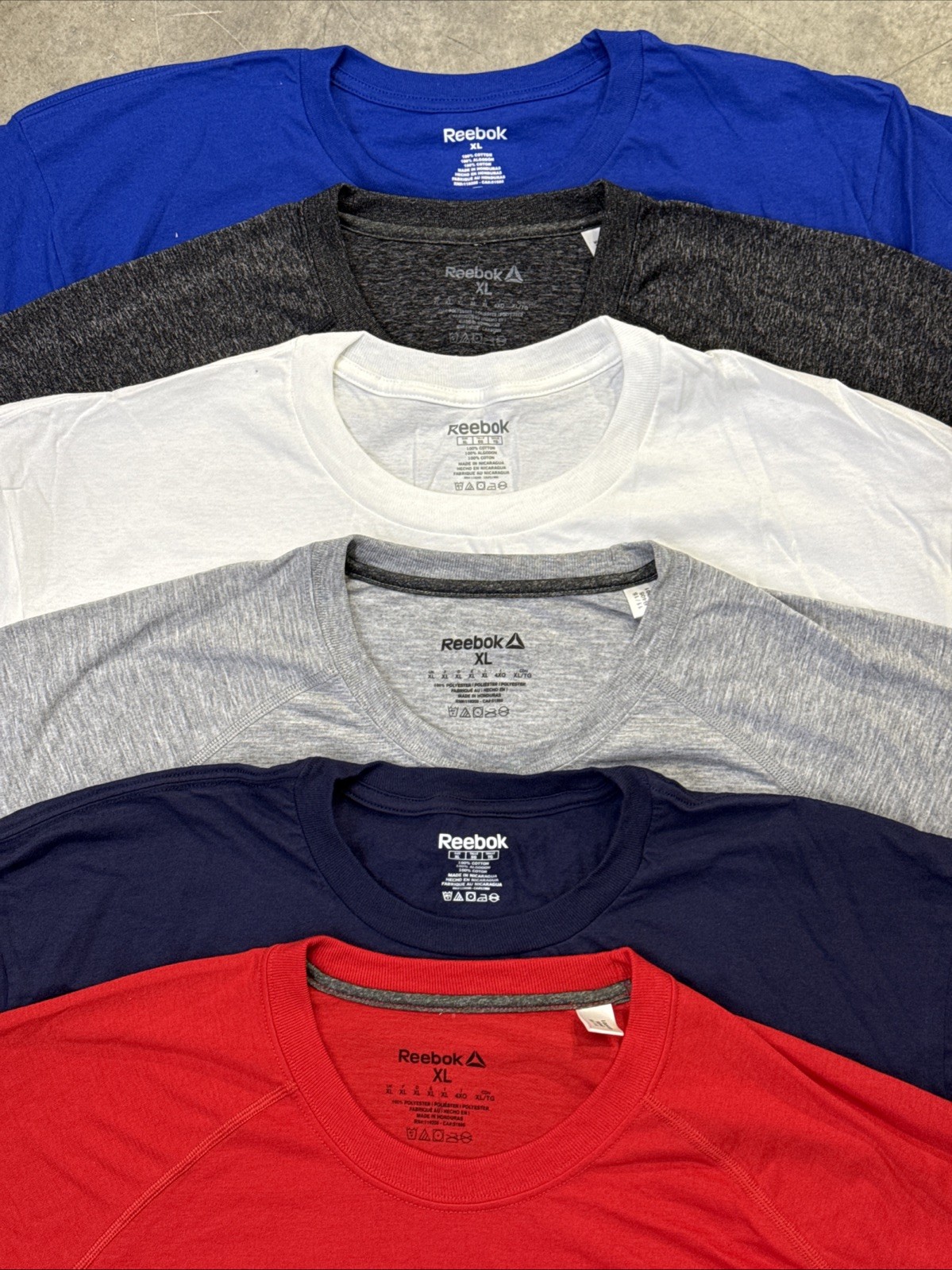 Reebok Men’s Short Sleeve 6 Pack New T-Shirt, Size XL (6 Colors Pack)