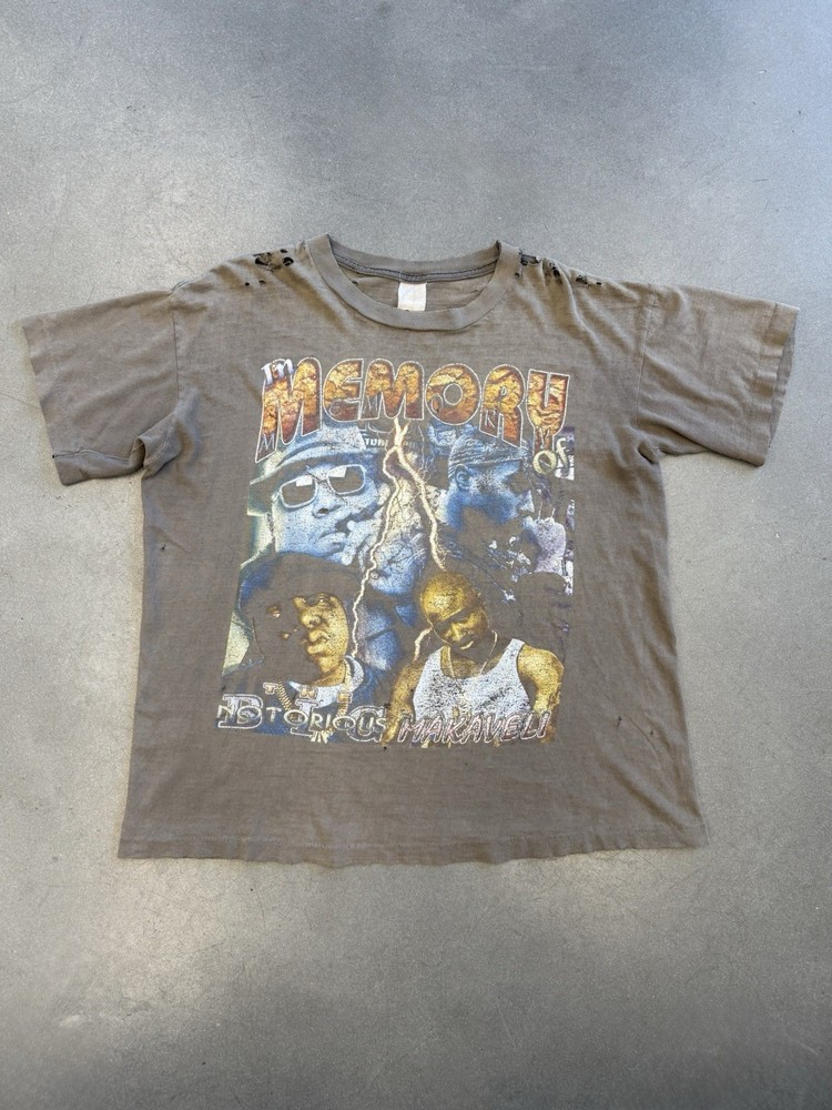 ‘90s Vintage 2Pac & Biggie In Memory Of Stop The Violence Faded Rap Tee