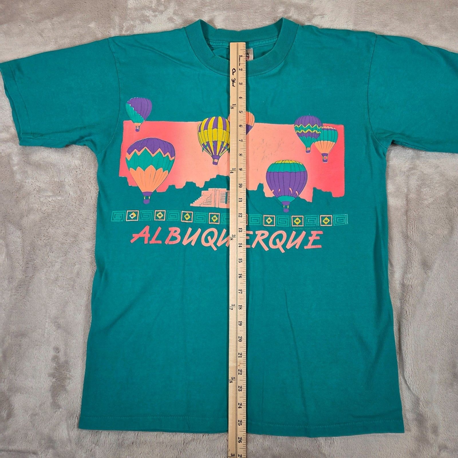 Vintage 90s Oneita Power-T Albuquerque Hot Air Balloon T Shirt L Single Stitch gallery