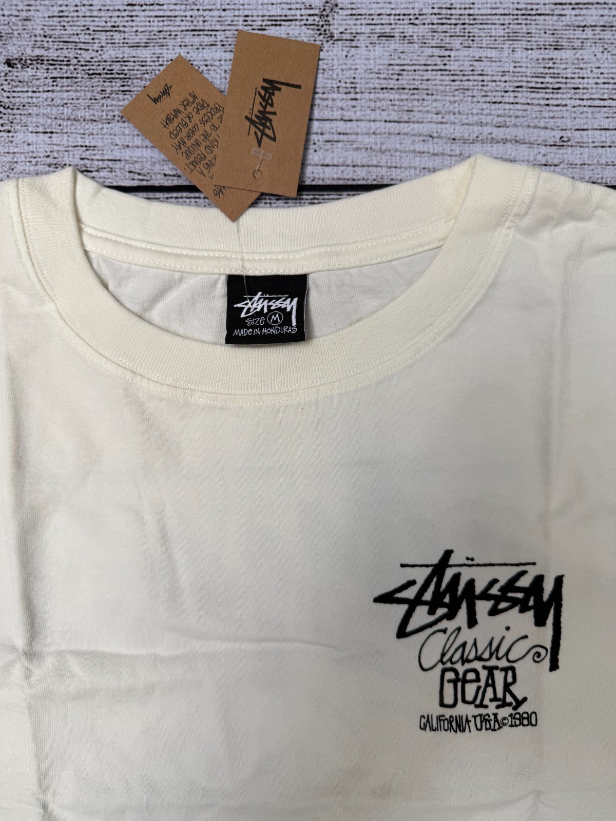 NEW Stussy Classic Gear Pigment Dyed Tee Natural Size S,M,L FREE SHIPPING gallery