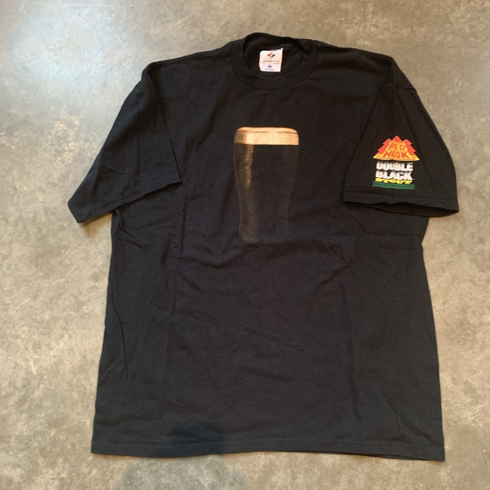 Red Hook Ale Brewery Double Black Stout T-Shirt Ben Franklin Beer Quote