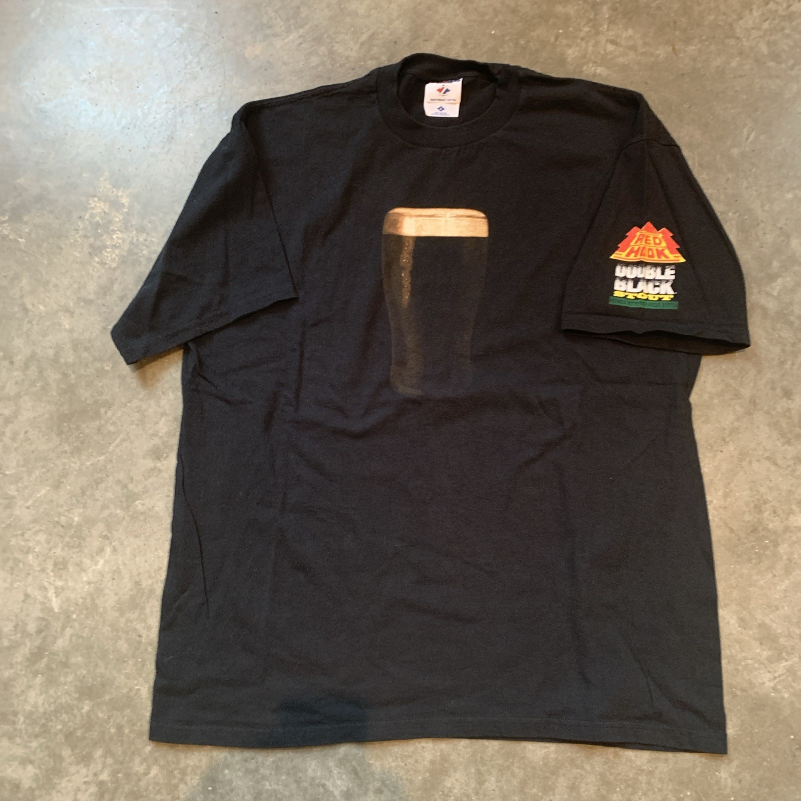 Red Hook Ale Brewery Double Black Stout T-Shirt Ben Franklin Beer Quote