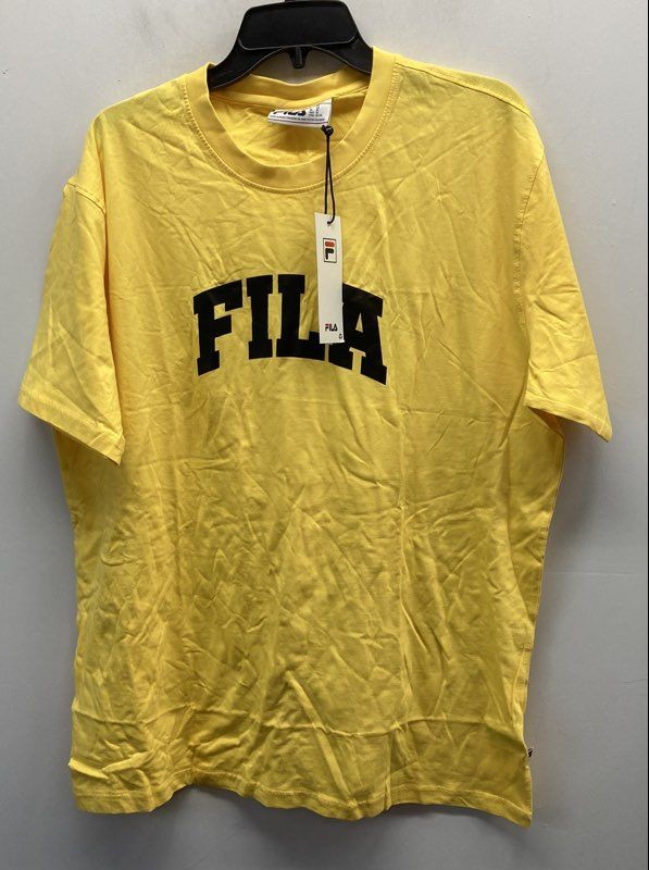 Fila Men’s Cody Tee Yellow Black Arch Logo Cotton Graphic T-Shirt XL NWT