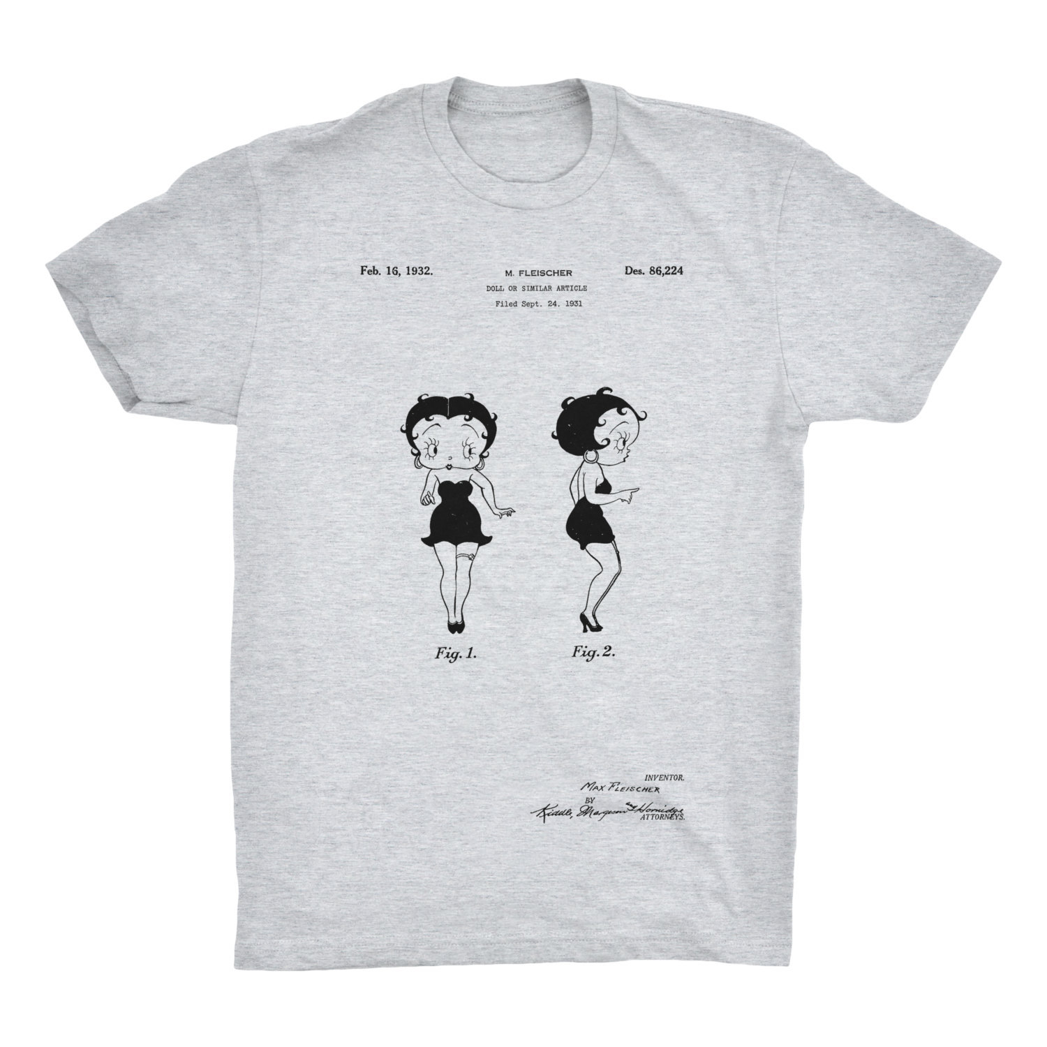 Betty Boop Patent T-Shirt.Premium Cotton Tee Comfy on Black White or Gray. NEW gallery