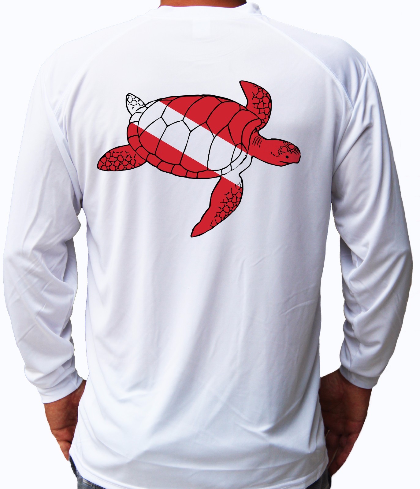 Diver Diving Logo Flag Turtle Long Sleeve UPF 50 T-Shirt Fishing Boat UV gallery