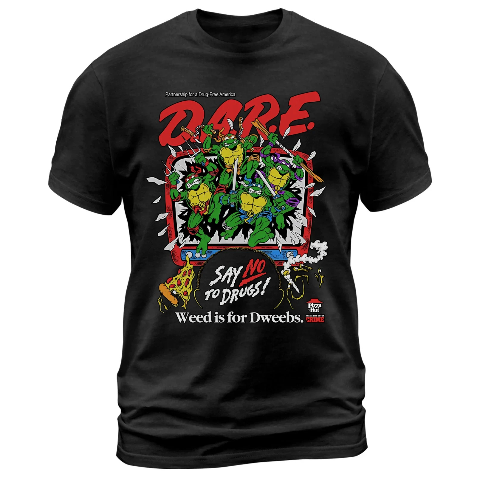 DARE Say No To Drugs! Ninja Turtles Classic Retro Vintage Graphic T-Shirt gallery