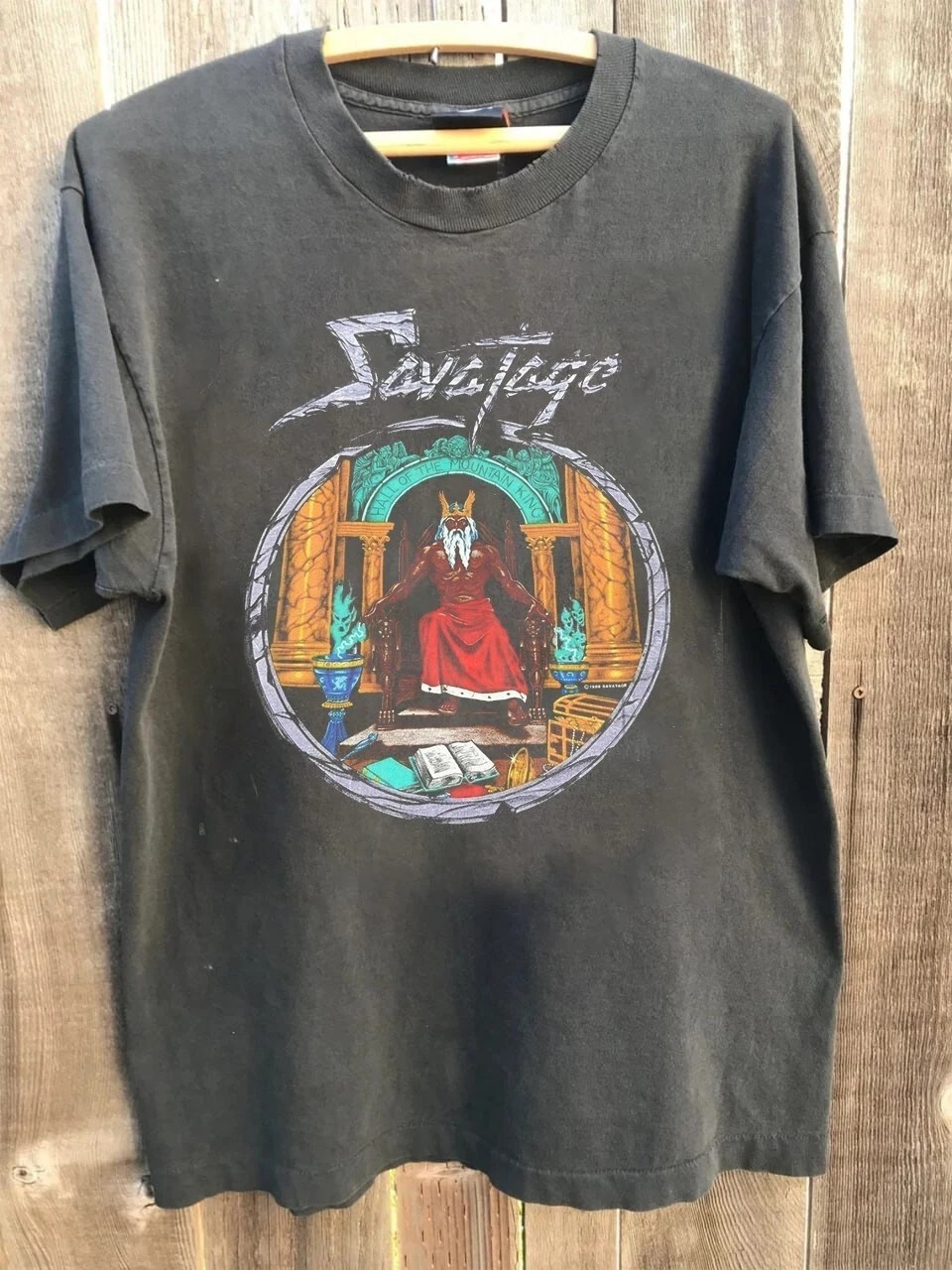 Savatage 1988 Vintage Heavy Metal Graphic T Shirt Charcoal S-5XL