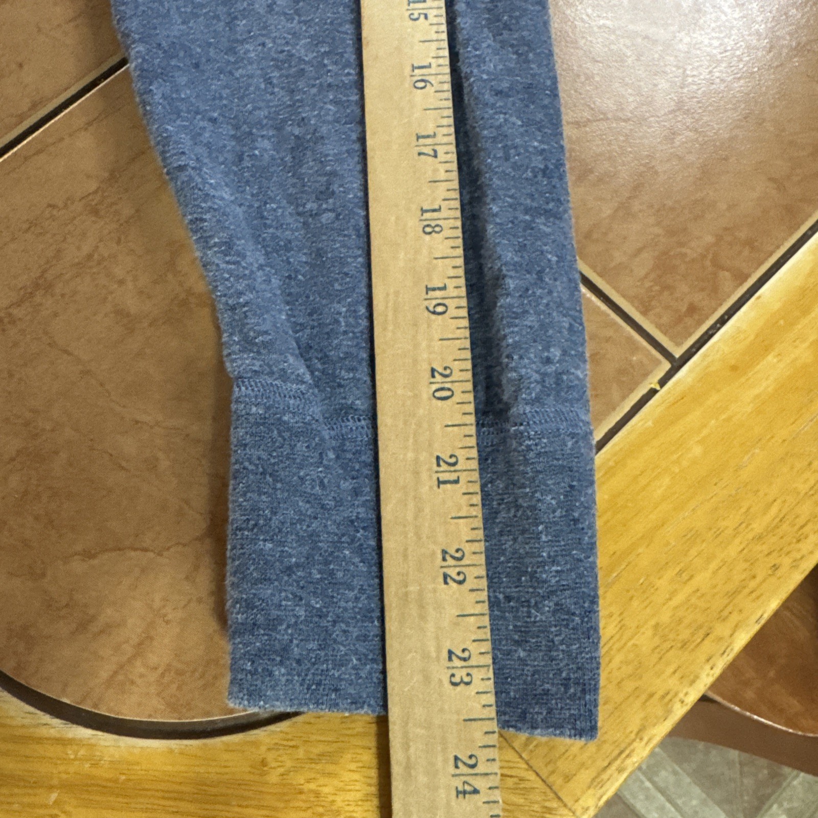 L.L. Bean Two-Layer River Driver's Shirt Sz Large Blue Wool Blend Henley gallery