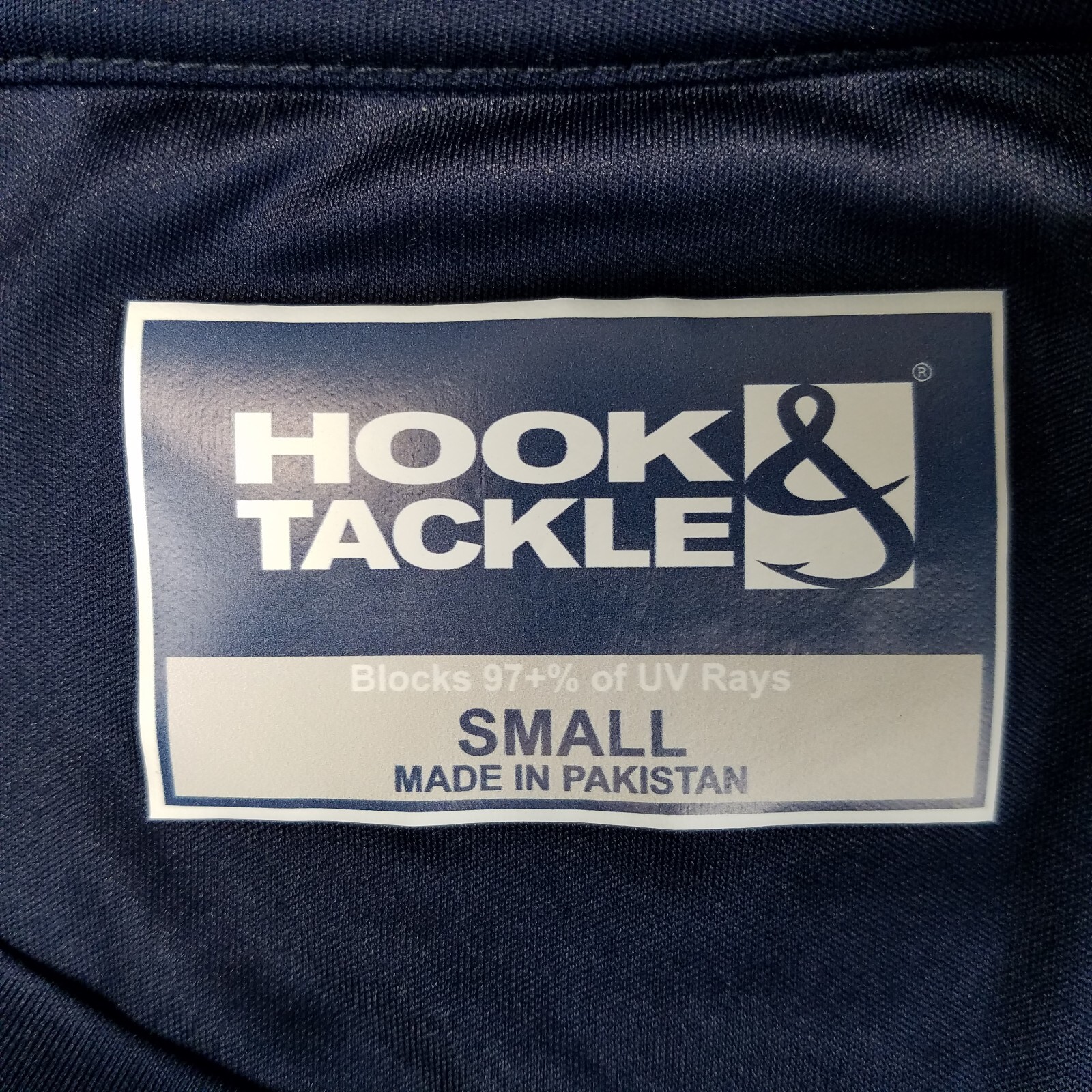Hook & Tackle Shirt Mens Small Blue Long Sleeve Crew Neck Back & Arm Hit Fishing gallery