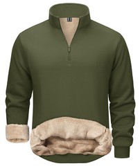Men’s 1/4 Zip Sweatshirt Sherpa Lined Fleece Pullover Heavyweight Winter Sweater
