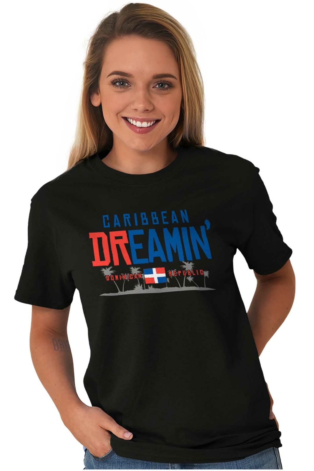 Dominican Republic Flag Colors Caribbean Womens or Mens Crewneck T Shirt Tee gallery