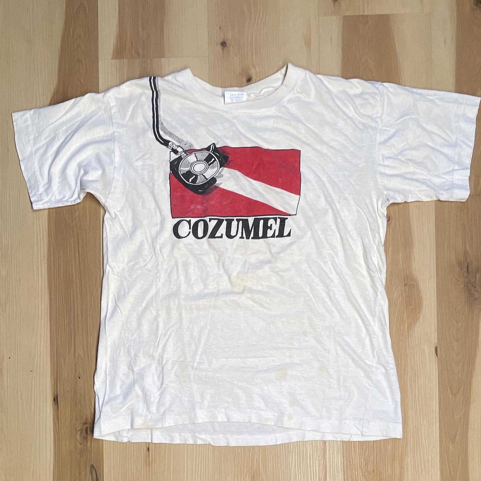Vintage 90s Cozumel Scuba Diving Flag Single Stitch Tshirt Medium gallery