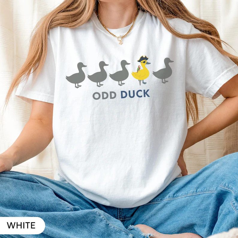 Odd Duck Funny Pirate Comfort Tee Unique Design Shirt gallery