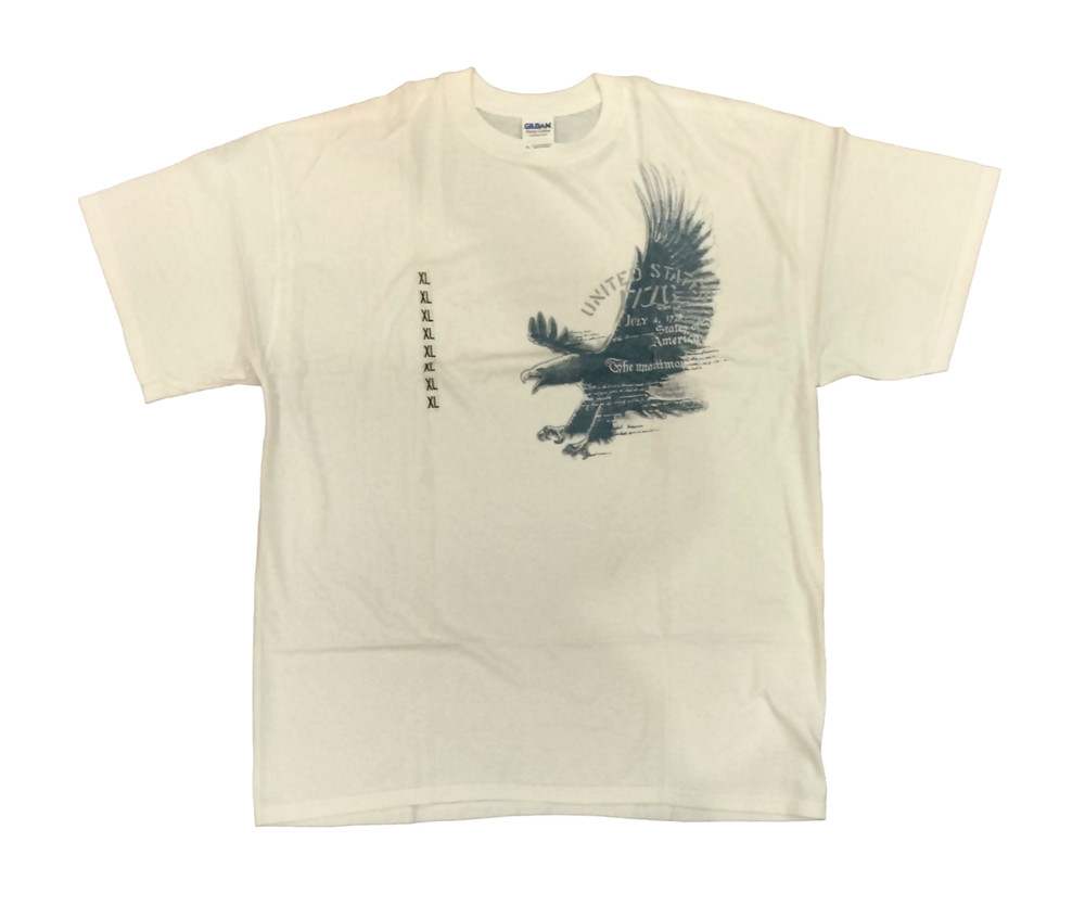 United States 1776 Eagle Unisex White short-sleeve crewneck T-shirt