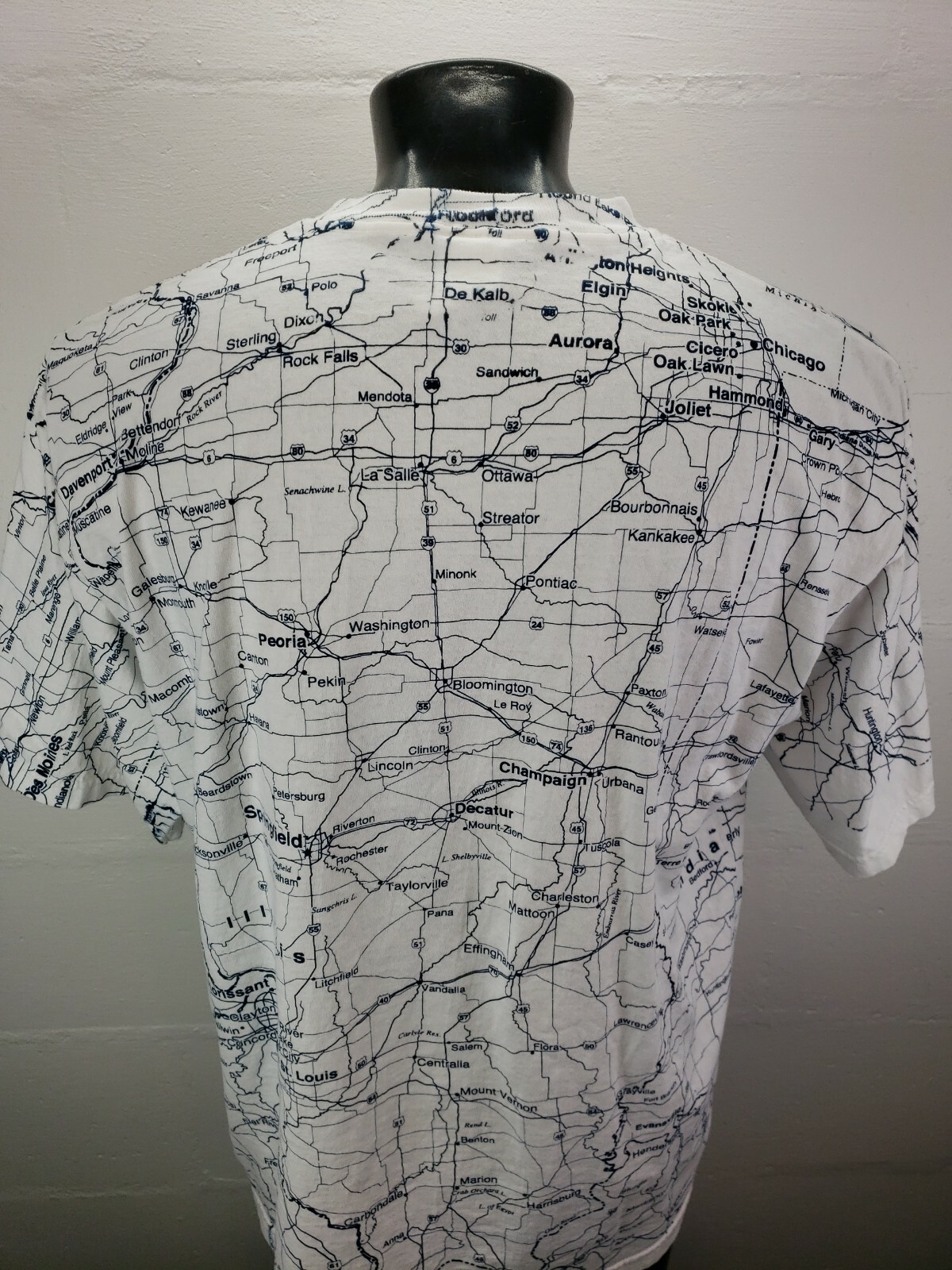 Vintage 90s Illinois ALL OVER PRINT T-Shirt Mens XL TeeJays Tag DEADSTOCK MINT! gallery