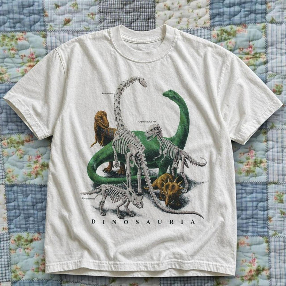 Vintage style dinosaur graphic tee