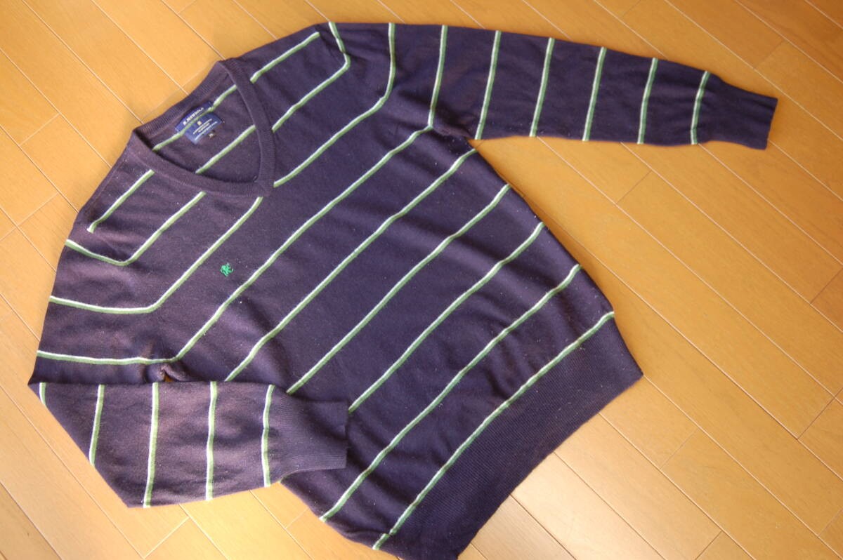 R.NEWBOLD Men’s Cashmere Blend V-Neck Sweater Excellent Japan