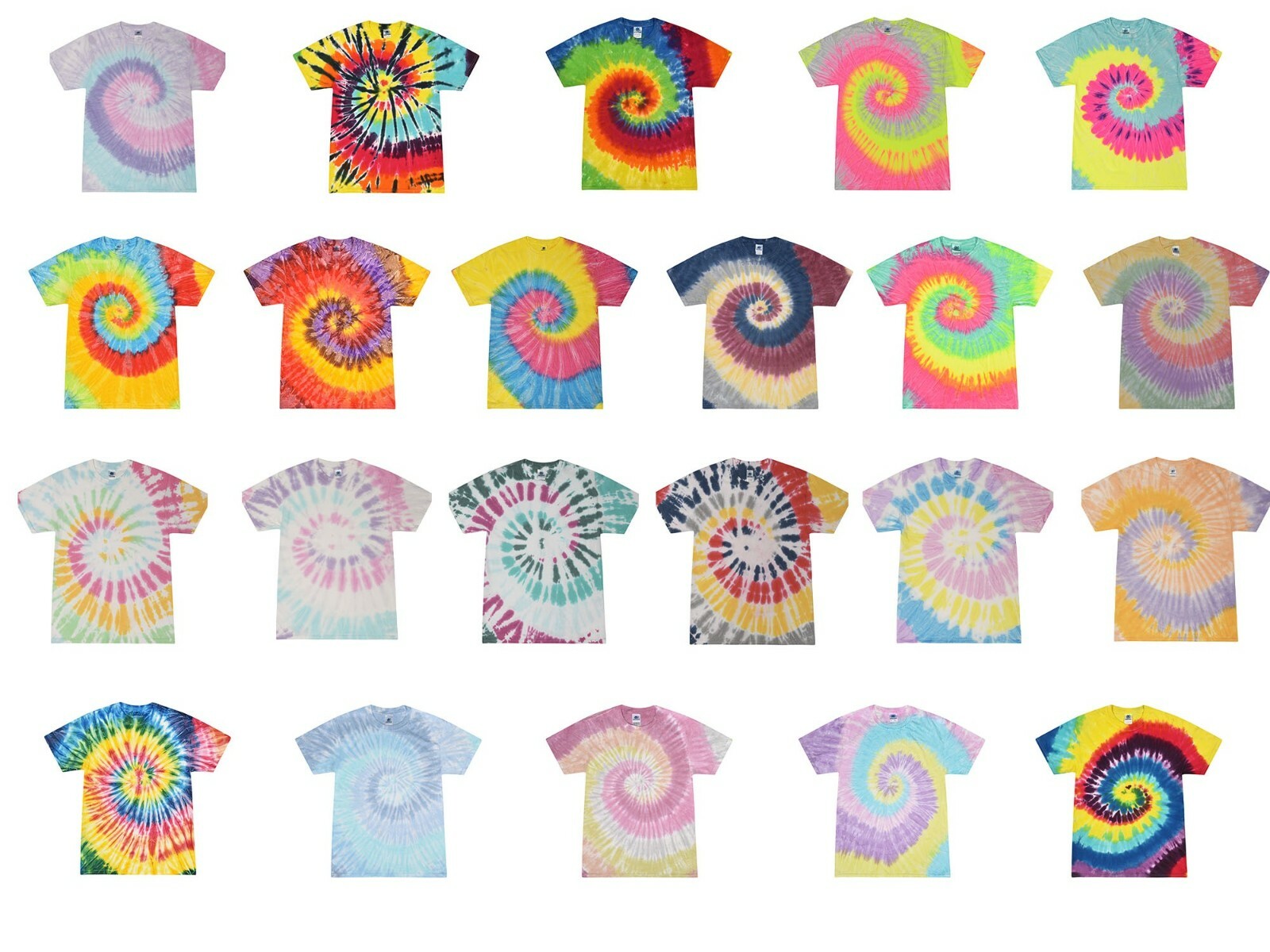 Pick a Multi-color Rainbow Tie Dye T-Shirts 100% Cotton Kids & Adults gallery