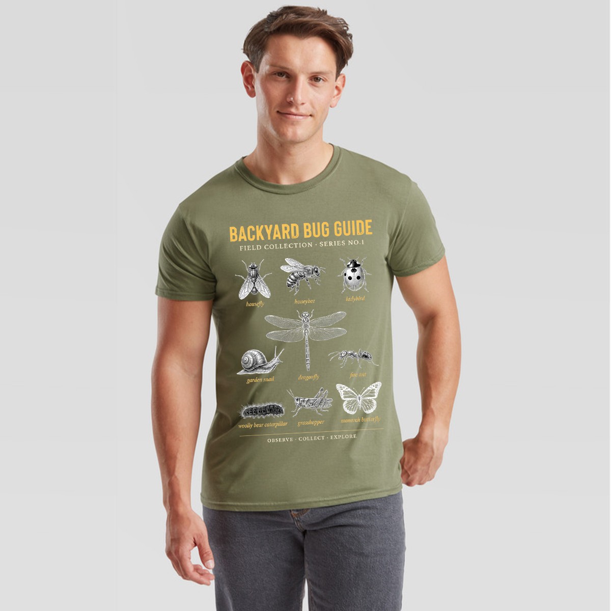 Mens Insects Hand Sketch T Shirt Nature Art Design Graphic Tee gallery