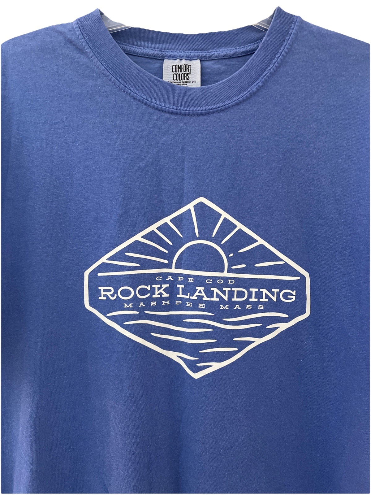 Comfort Colors Mens Graphic Cotton T Shirt Mashpee Cape Cod Mass Blue Size Large gallery