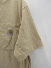 Carhartt Shirt Men Small Beige Pullover Loose Fit Pocket Work Wear Outdoor