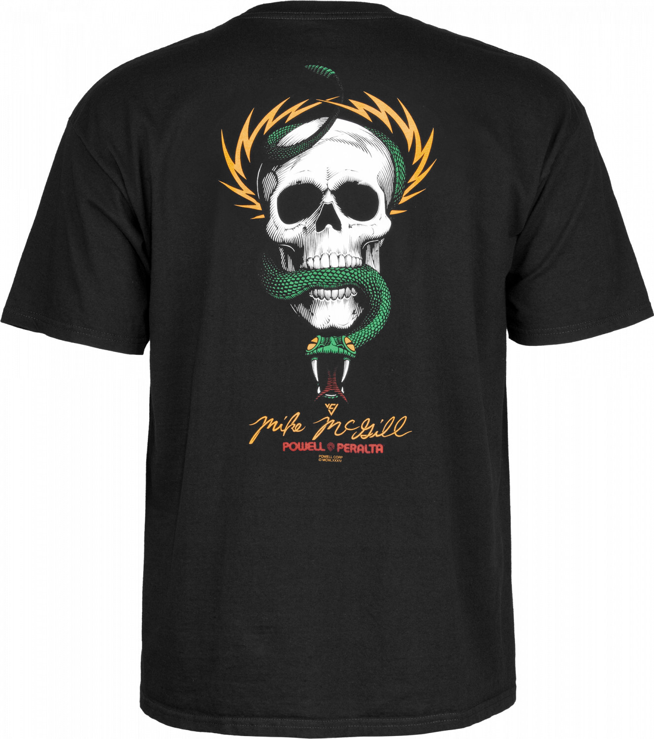Powell Peralta Mike McGill SKULL AND SNAKE Skateboard T Shirt BLACK gallery