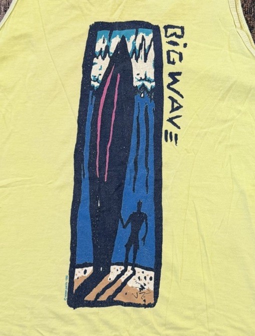 VTG 80s 90s Ocean Pacific Big Wave Surf Beach Tank Top XL Fits XL/2XL Neon USA gallery