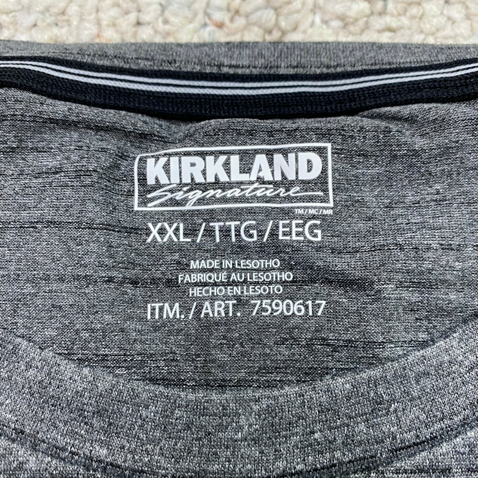 Kirkland Mens Active T Shirt sz XXL Gray Gym Workout Fitness Athleisure NEW gallery