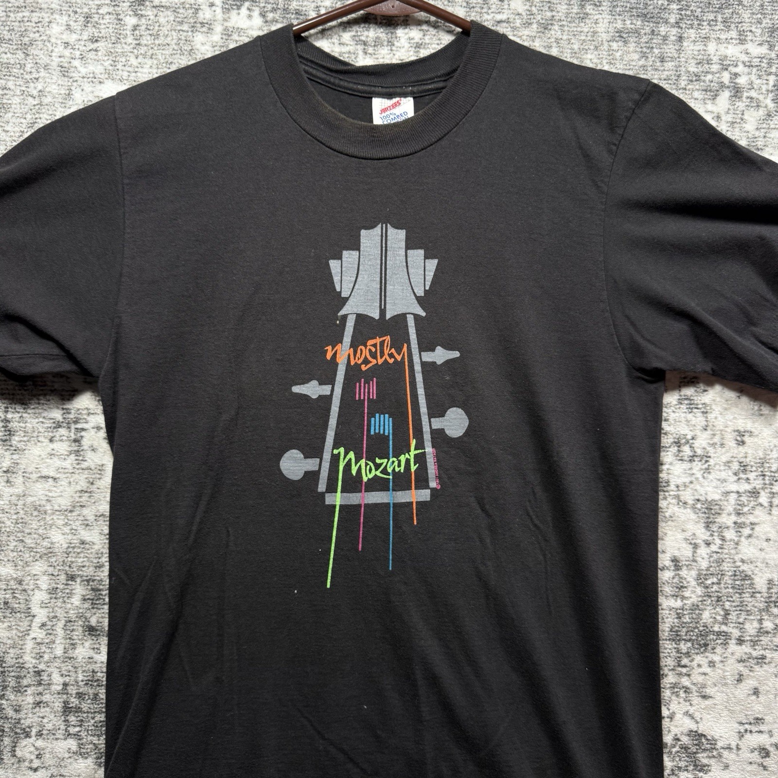 Vintage 90s Y2K Mostly Mozart Art Tee Shirt Mens Medium Unique Artist Composer