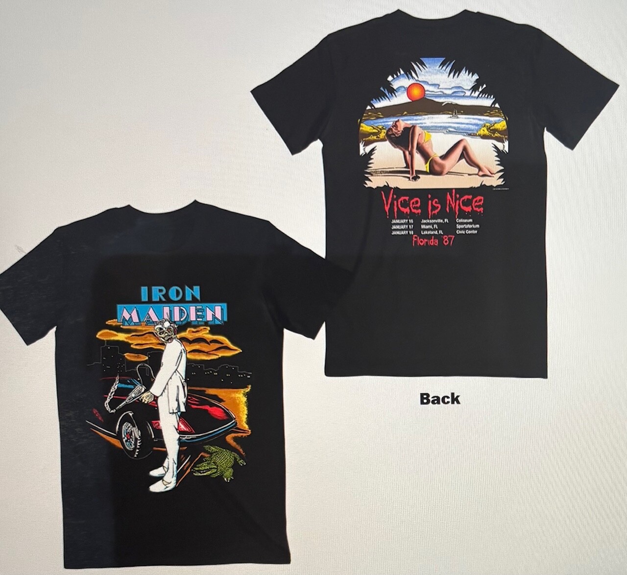 IRON MAIDEN ATTRACTIVE T-SHIRT, VICE IS NICE OFFICIAL MERCHANDISE MD gallery