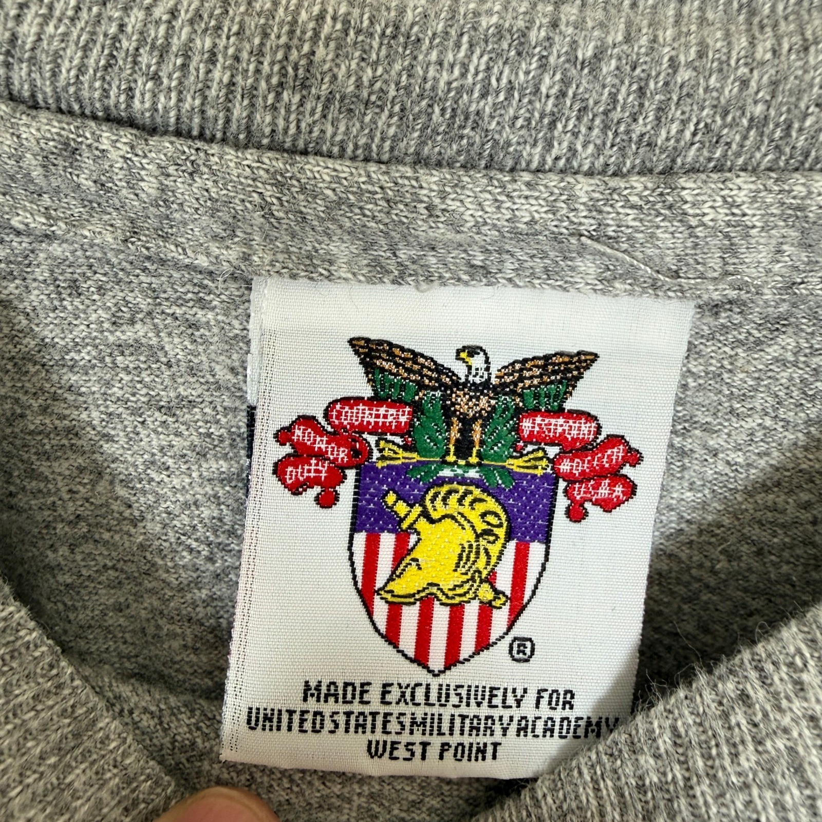 Vintage Army West Point 90's T-Shirt Mens XL Gray USA Made Military Rayon gallery