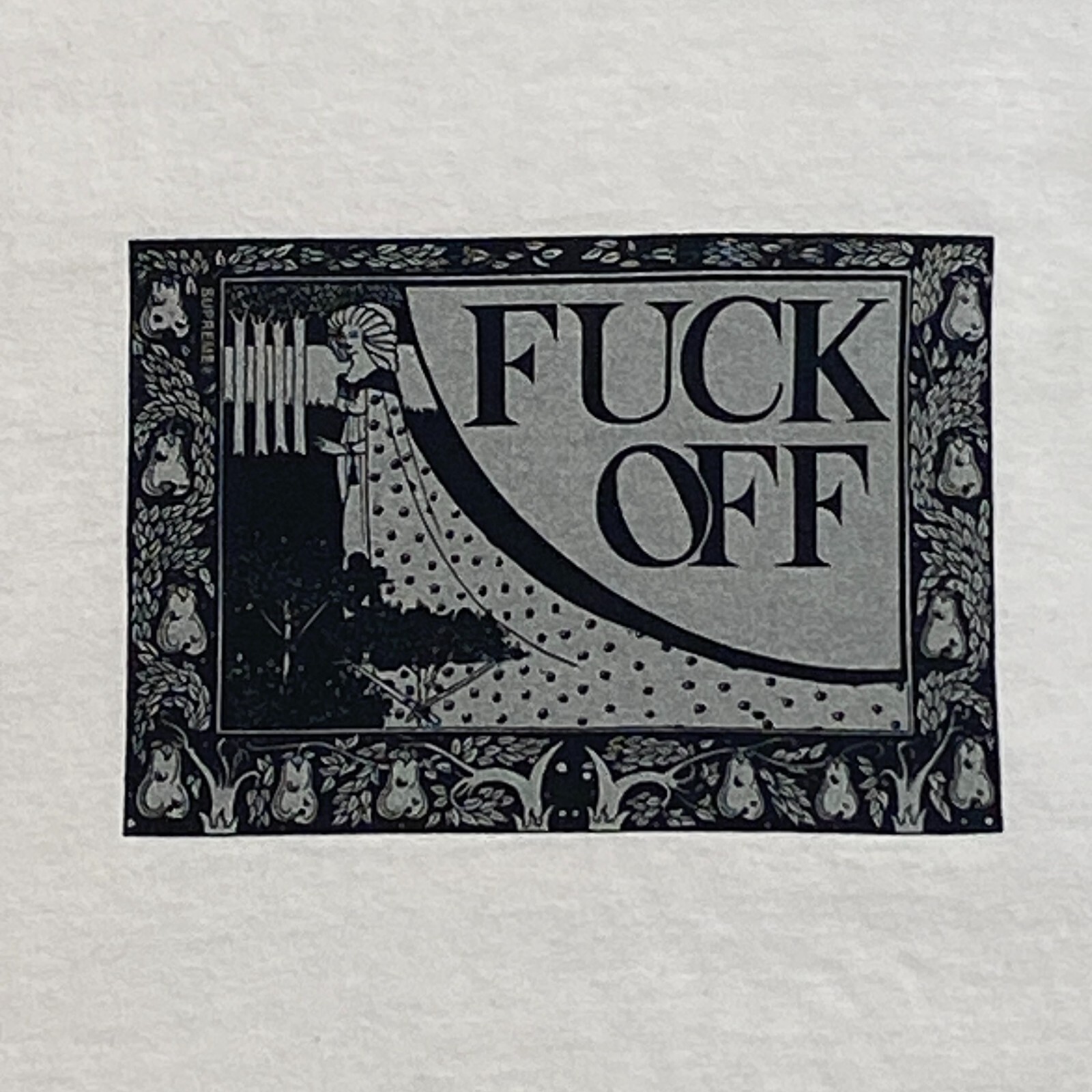 Supreme SS16 FVCK OFF TEE Men XL White Short Sleeve ART NOUVEAU Graphic T Shirt gallery