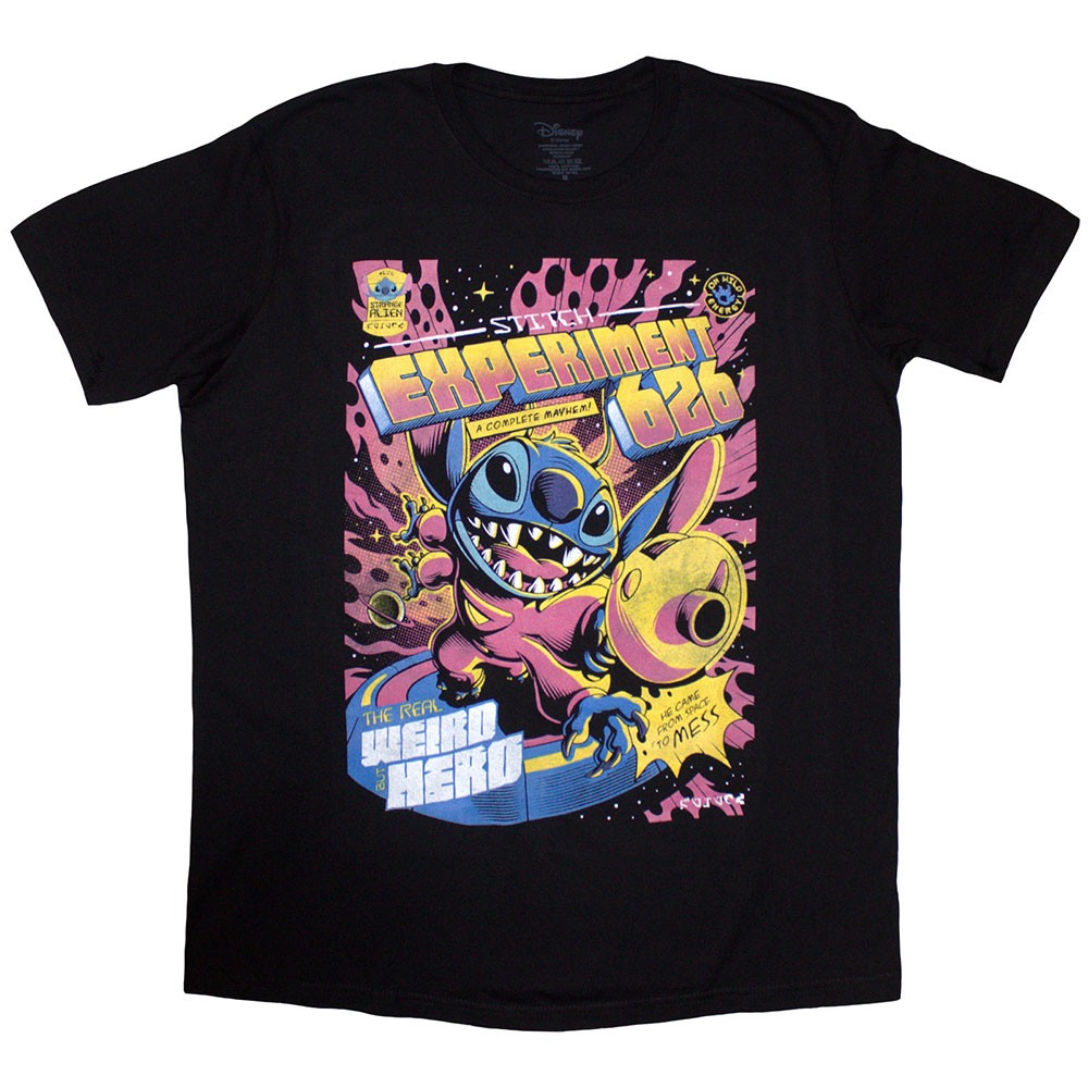Disney Lilo & Stitch Experiment 626 T-Shirt Black New