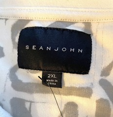NEW Sean John Off White All Over Orange and Gray Graphics T Shirt Size 2XL Tags