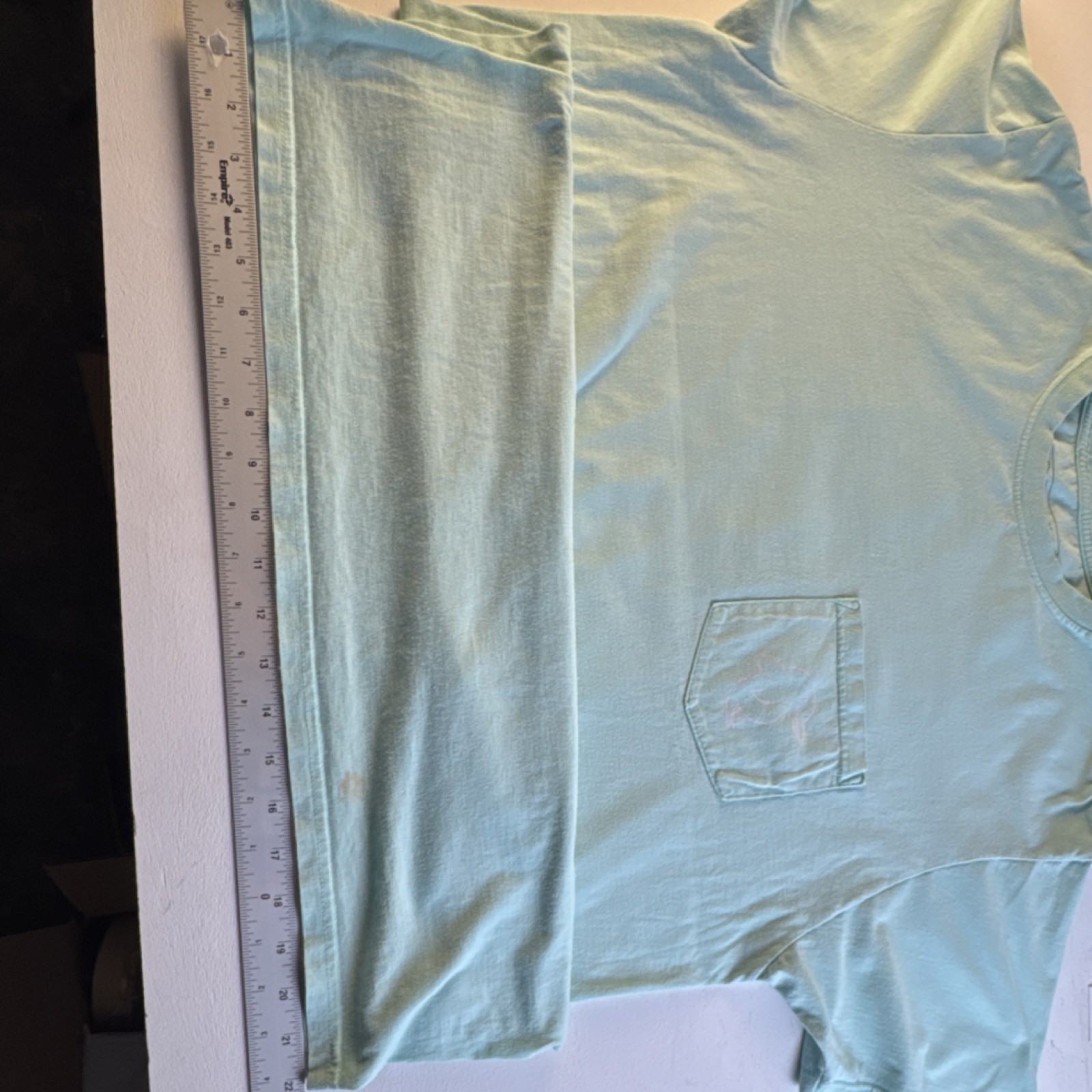 (1012) Thirty-A Threads Men's Light Blue Crew Neck Dolphin Pocket T-Shirt L gallery