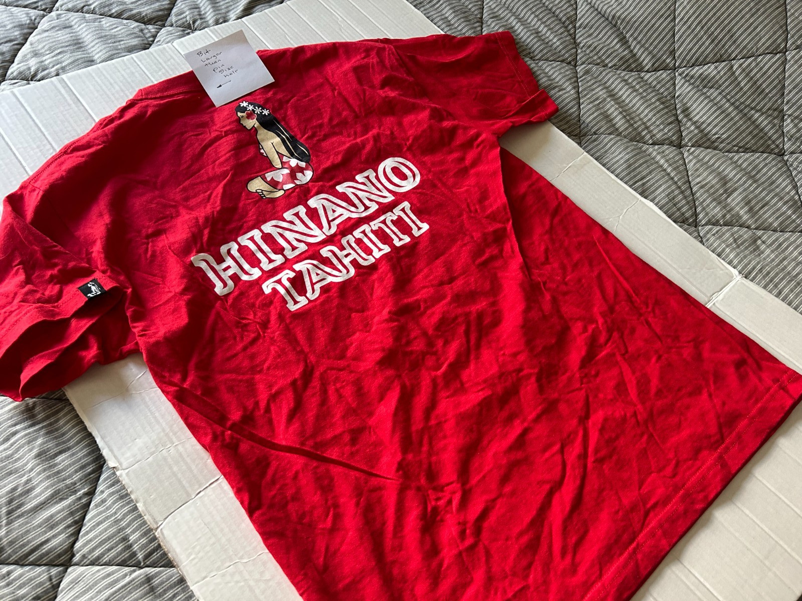 HINANO TAHITI TAHITIAN GIRL SIZE L RED SHORT SLEEVE T-SHIRT...SEE DESCRIPTION gallery