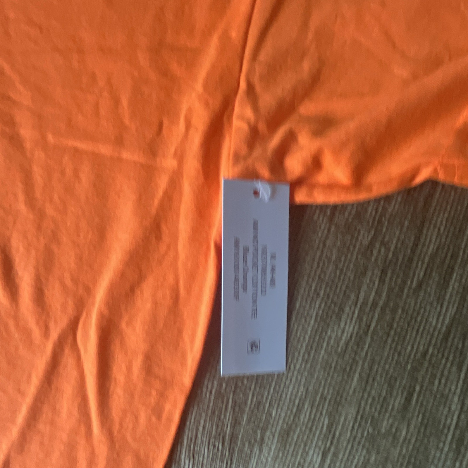 Athletic Works Men's XL Orange Solid Crew Neck Short Sleeve Cotton Tagless Tee gallery