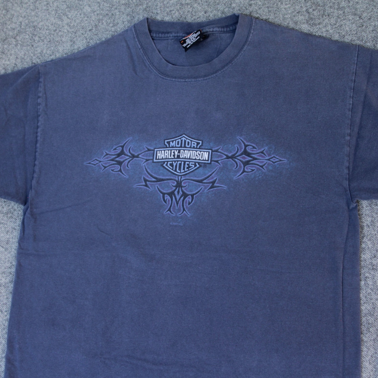 Harley Davidson T Shirt M VTG Y2K Tribal Tattoo Faded Rio Grande Valley Pharr TX