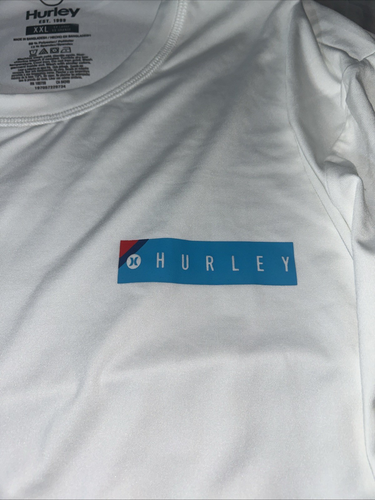 White Hurley Long Sleeve Swim Beach Outdoor Shirt Men's XXL 2XL gallery