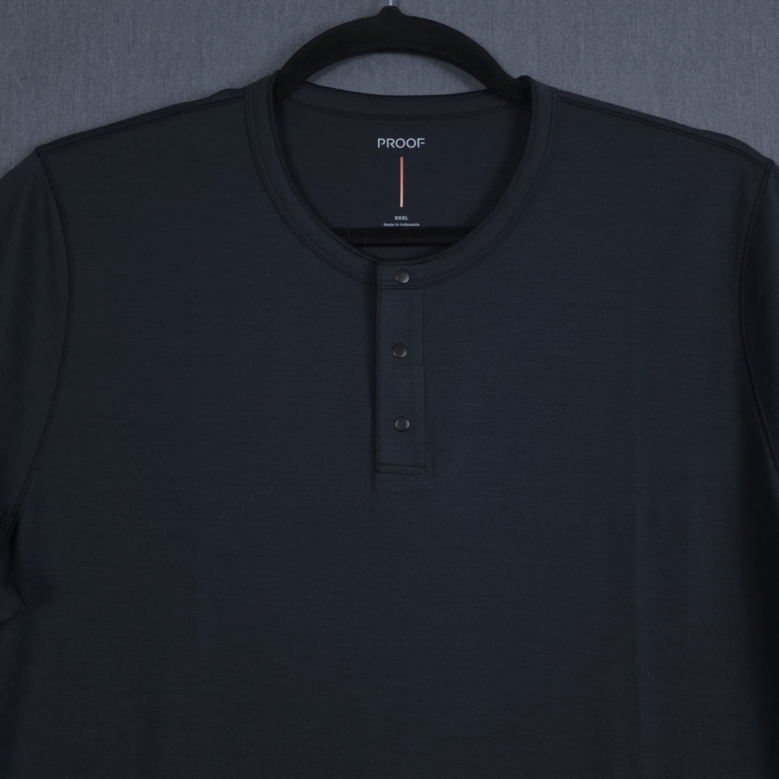 Proof 72-Hour Merino Snap Henley Shirt Mens XXXL Black Merino Short Sleeve 3XL gallery