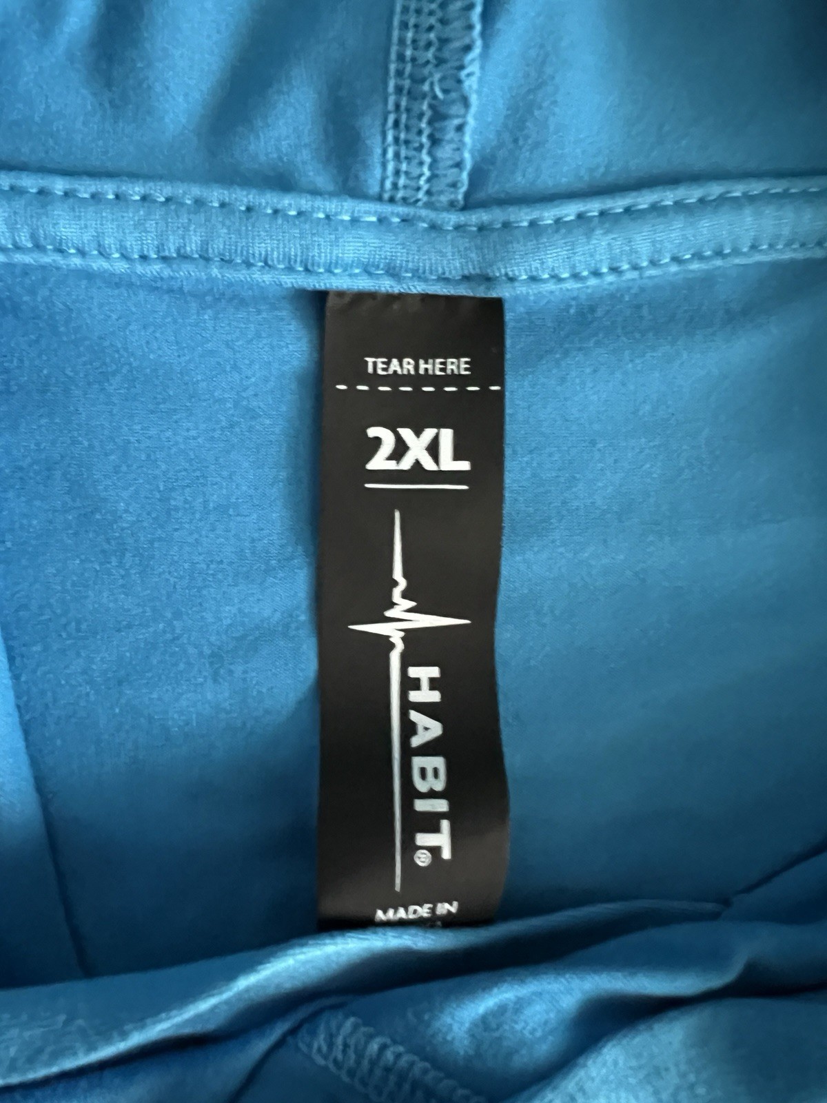 Habit Hooded Shirt Men’s 2XL Blue Hooded Performance Wicking UPF Stretch *Flaw gallery