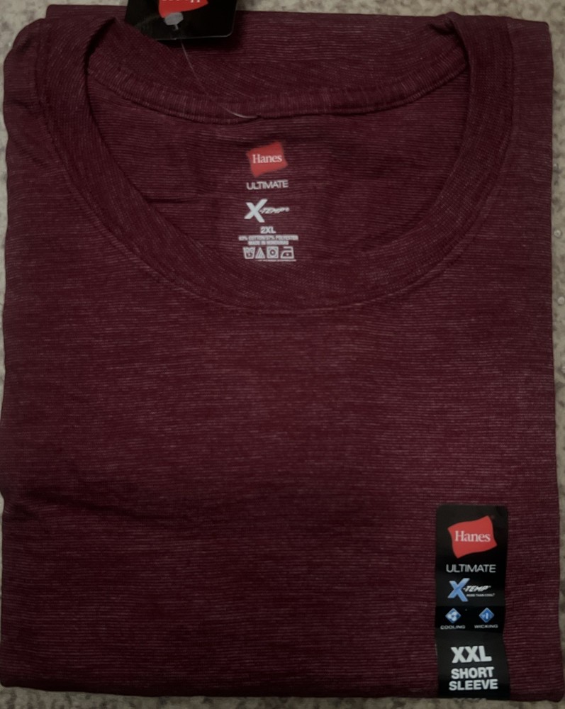 Hanes Ultimate X-Temp T-Shirts 2XL Cranberry Tart Heath New Sealed