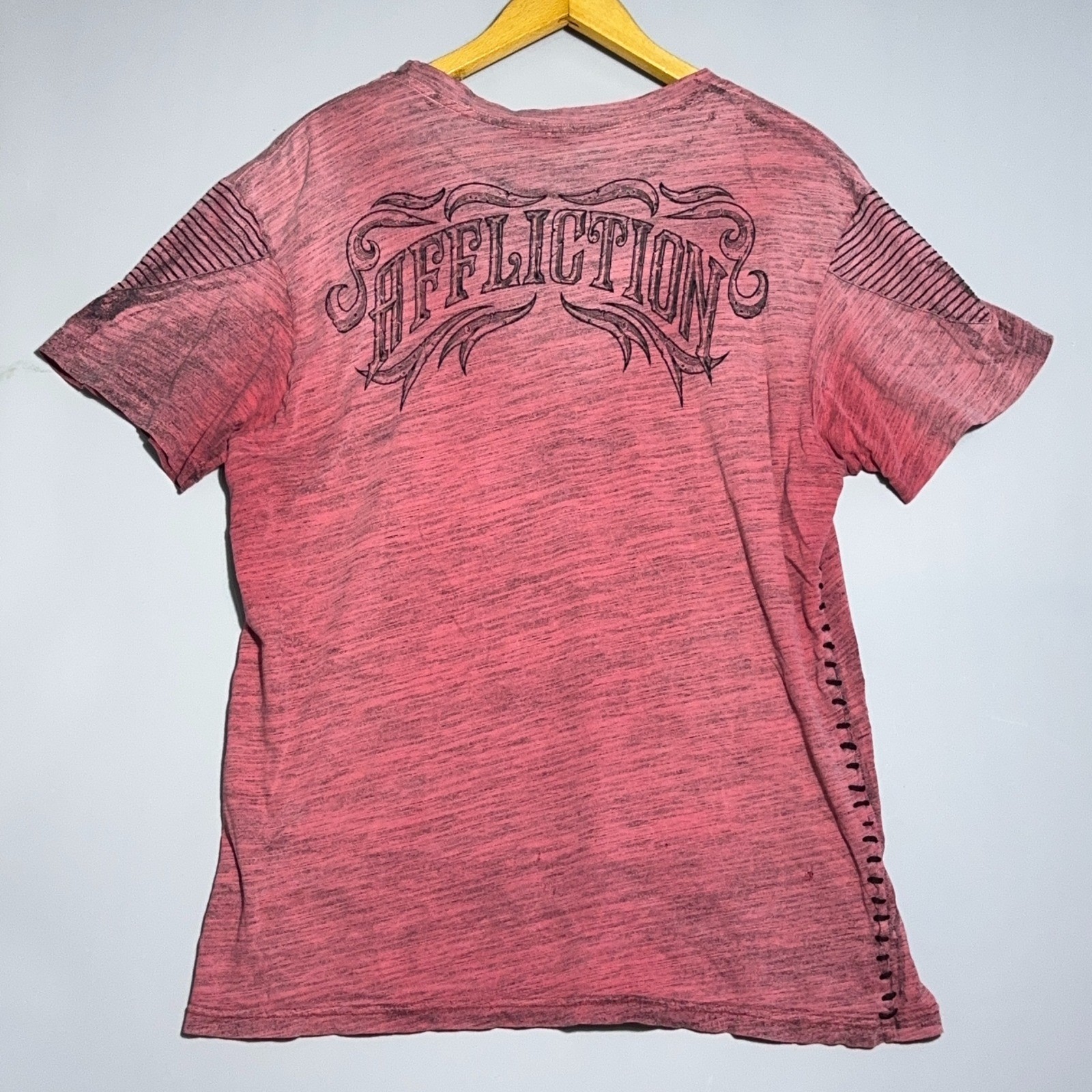 Affliction Live Fast Y2K T-Shirt Mens Size XL Cotton Red MMA Grunge Goth Skull gallery